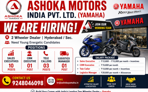 Latest Ashoka Motors Recruitment 2026 | Hyderabad Private Jobs Apply Now