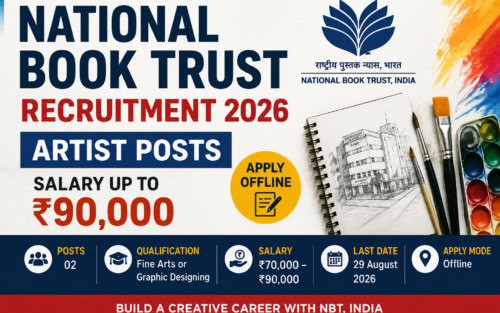 National Book Trust Recruitment 2026 |  Artist Posts, Salary Up to ₹90,000 – Apply Offline