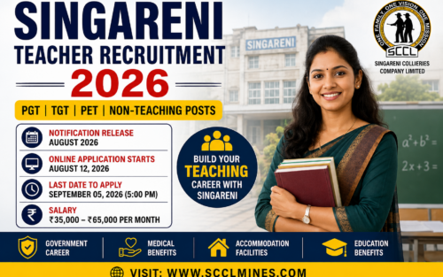Singareni Teacher Recruitment 2026: PGT, TGT, PET Jobs, Eligibility, Salary & Apply Online