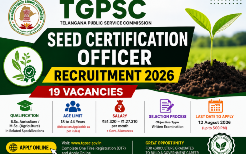 TGPSC Seed Certification Officer Recruitment 2026 Notification Out for 19 Posts | Apply Online