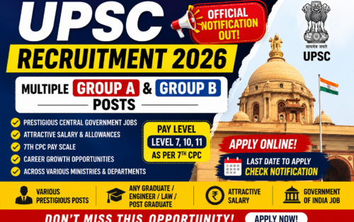UPSC Recruitment 2026 Notification Out | Multiple Group A & Group B Posts | Apply Online