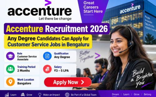 Accenture Recruitment 2026: Customer Service Associate Jobs for Any Degree, Salary Up to ₹5 LPA
