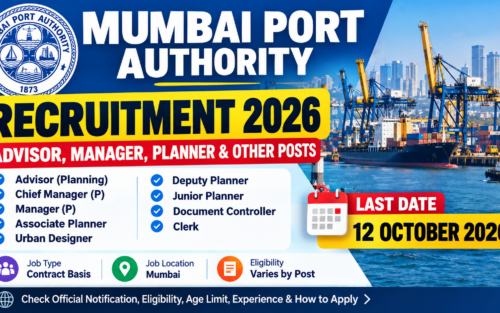 Mumbai Port Authority Recruitment 2026 Advisor Manager Planner and Other Posts