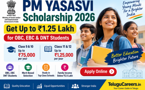 PM YASASVI Scholarship 2026: Get Up to ₹1.25 Lakh for OBC, EBC & DNT Students