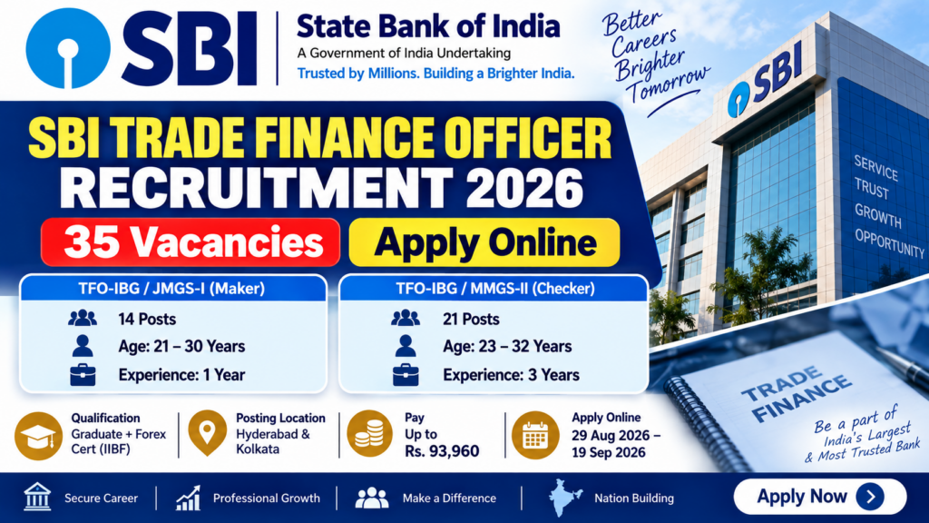 SBI Trade Finance Officer Recruitment 2026 – 35 Vacancies