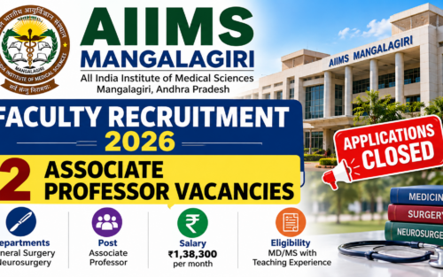 AIIMS Mangalagiri Faculty Recruitment 2026 for 2 Associate Professor vacancies